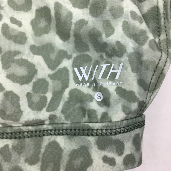 Peloton WITH Green Leopard Sports Bra Size Sm - Picture 5 of 7